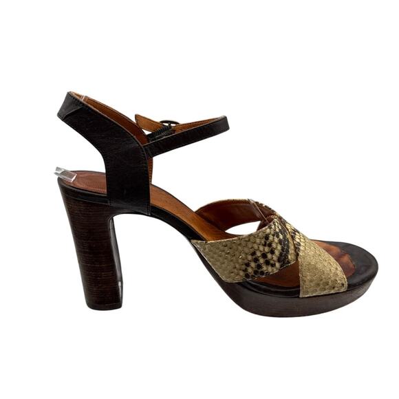 Chie Mihara Cafra High Heel Platform Sandal in Snake Print Size 38.5/ 8.5 - Picture 5 of 8
